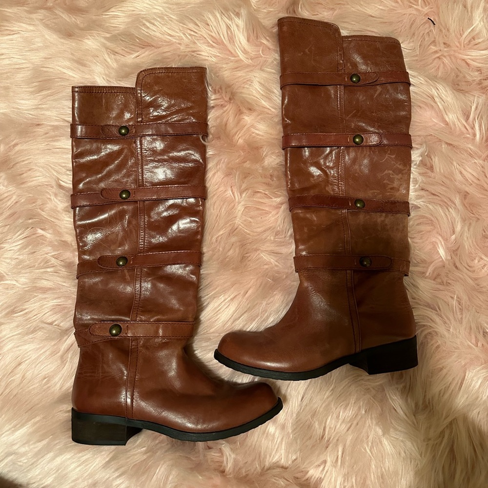 BCBG Brown Leather Boots